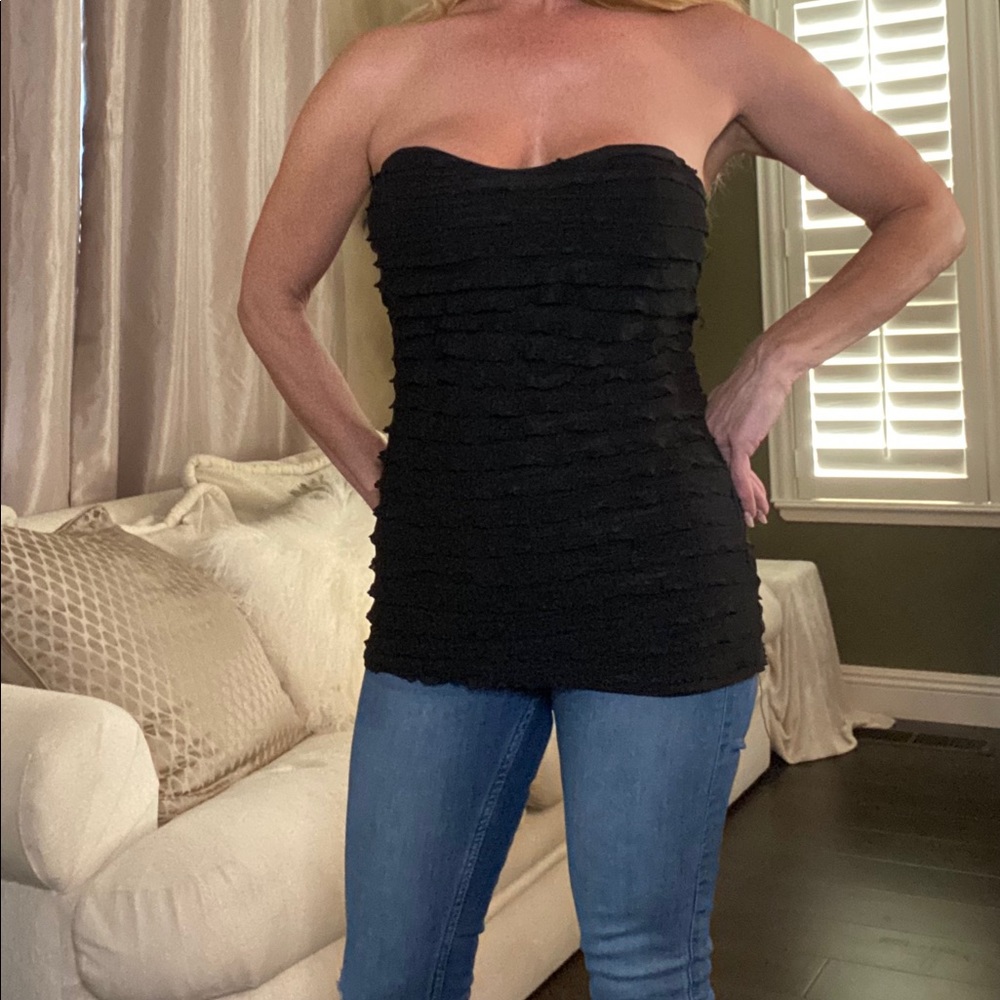 Charlotte Russe ruffled tube top